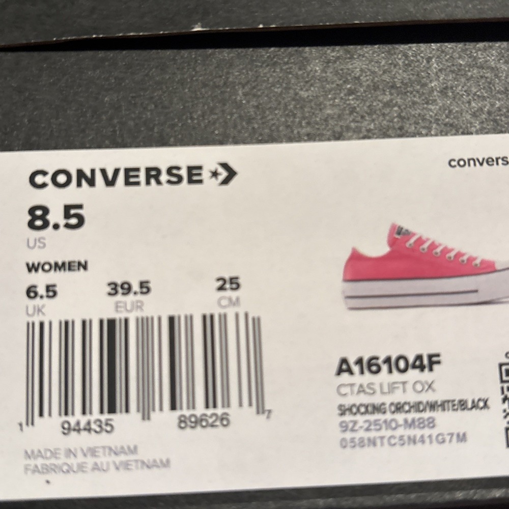 Converse Chuck Taylor All Star Lift Ox Pink White Womens Size 8.5 A16104F - Picture 6 of 6